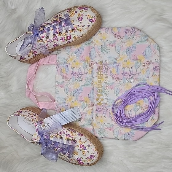 Superga 2790 Love Shack Fancy Flowers Rope 2 Sneaker Shoes - Picture 9 of 17